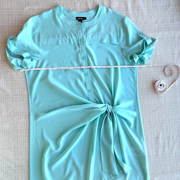 Vintage y2k DKNY Silk Slip Dress Wrap Dress Twist Tie Front With Shirt Dress - Picture 8 of 16